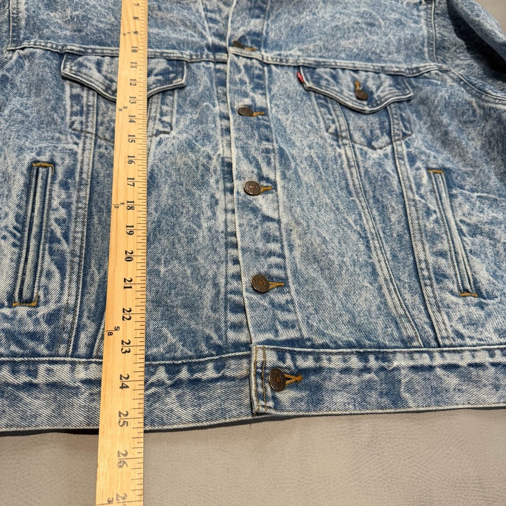 True VTG 80 Levis 70507 0219 Type 3 Acid Wash Marble Denim Trucker Jacket XL USA - Picture 5 of 8